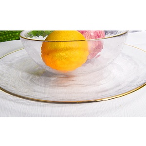 Handmade cổ điển vàng gọng Bát salad thân thiện với môi rõ ràng thủy tinh với thiết kế cổ điển cho trái cây trifle và sử dụng nhà bếp - Product Image 5