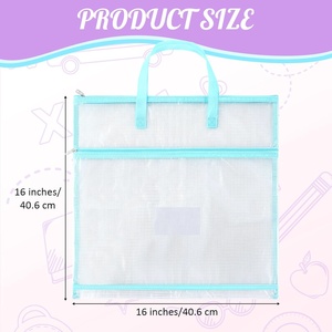 Bolsas de Proyecto de Costura de PVC de 16x16 Pulgadas con Asa, Almacenamiento de Manualidades para Acolchadores, Tejedores, Hilos de Coser, Agujas de Bordar, Bolsa de Proyecto Transparente - Product Image 2