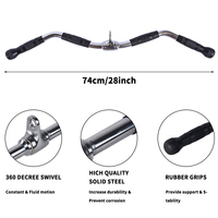 Tellus simple force formateur acier caoutchouc rotatif barre droite Curl barre assise rangée Double D poignée cheville équipement accessoire