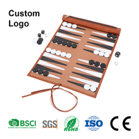 Luxuriöses PU-Leder Backgammon-Set Aufrollbares Tragbares Reise-Faltbares Strategie-Brettspiel Mit Aufbewahrungstasche Personalisiert