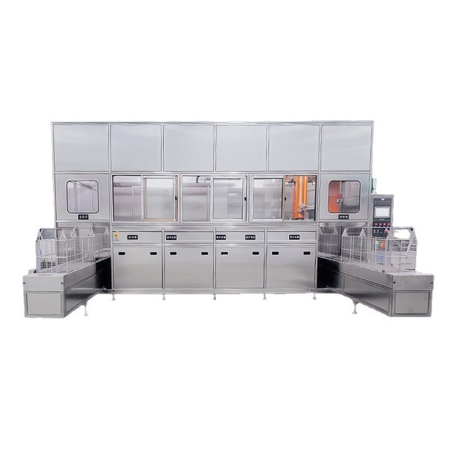 Fully Automatic PLC-Controlled 5-Stage Industrial Multi-Frequency Ultrasonic Cleaner Robotic Arm for Hardware Optical Lens Chip