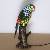 Lampe de table LED en verre teinté style perroquet, artisanat de soudure, décoration intérieure, vente en gros d'usine Sensmuel, personnalisable et économique