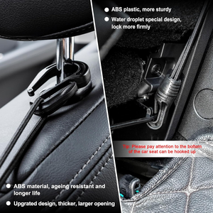 Organisateur de voiture en maille PP à 3 couches pour sièges avant, filet de protection pour enfants, chiens et animaux domestiques, poche élastique pour mouchoirs et sacs à main, compatible SUV - Product Image 3