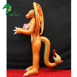 Dragon gonflable sur pied personnalisé, dragon gonflable de dessin animé en PVC, dragon orange gonflable avec queue de <span class=keywords><strong>flamme</strong></span> - Product Image 4