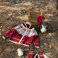 Ensemble pull tricoté et manteau à capuche rouge pour femme, collection Hiver 2026, grandes tailles, tenue de fête, costumes de Noël IM77-W