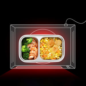 Boîte à lunch double en plastique LXM96, isolée thermiquement, de qualité alimentaire, portable, pour étudiants, vente en gros - Product Image 2