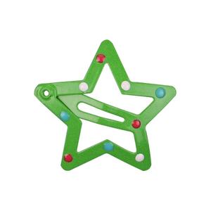 Pince à cheveux antidérapante étoile couleur bonbon pour enfants, design à bords effet goutte de peinture pour la décoration des cheveux des filles - Product Image 4