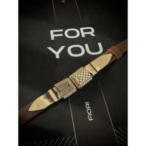 Ceinture en cuir véritable Fiori, cuir de vache, couleur unie, boucle rectangulaire, ceinture décontractée pour femme, réglable - Product Image 3