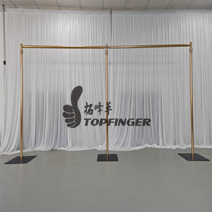 Topfinger 2025 Cheap Price Customized Color & Logo Golden <b>Pipe</b> and Drape Wedding Adjustable Stage Aluminum Backdrop <b>Stand</b> - Product Image 4