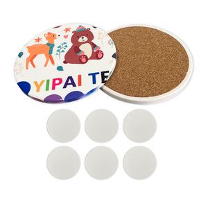 Sous-verres vierges pour sublimation, carrés et ronds, en céramique blanche non émaillée, ornements pour la peinture - Product Image 1
