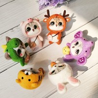Kit de feutrage en laine multi-styles animaux mignons, avec aiguilles et outils assortis, écologique, portable, fournitures de bricolage