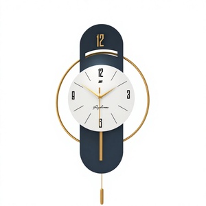 Creative Home Decorative Nordic Iron 3D Traditional <b>Design</b> Abstract Quartz Needle <b>Wall</b> <b>Clock</b> with Radio for Living Room Office - Product Image 2