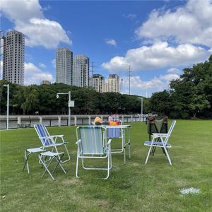 Silla Multifuncional Plegable para Exteriores, Pesca, Camping, Senderismo, Silla Portátil de Ocio con Rayas Estrechas de Colores Impresas - Product Image 4