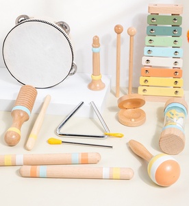 Ensemble d'instruments de musique en bois en gros, jouets en bois, xylophone, tambourin, maracas, triangle, ensemble de 6 pièces - Product Image 4