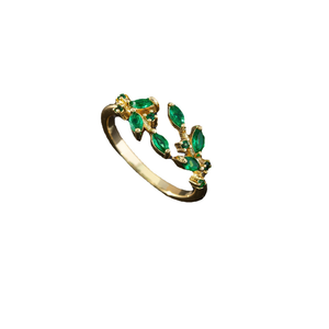 CLBX da donna a forma di Micro <span class=keywords><strong>Cobra</strong></span> anello regolabile in cristallo verde placcato rame cuore con zircone squisita novità gioielli di moda - Product Image 4