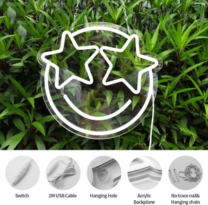 Enseigne néon murale dimmable en forme <span class=keywords><strong>de</strong></span> visage souriant avec contrôle Bluetooth, étanche IP54, pour entreprises et bâtiments (vente en gros) - Product Image 5