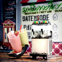 Machine à smoothies et granités professionnelle en acier inoxydable, à un, deux ou trois réservoirs, automatisée, 220-240V 650W, chromée