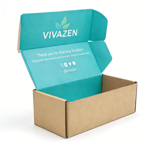 Boîte d'expédition personnalisée pour sacs à main et vêtements, emballage e-commerce en carton ondulé E-flute, boîte d'expédition découpée sur mesure - Product Image 1