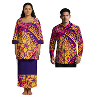 Chemise hawaïenne surdimensionnée à motif personnalisé samoan pour homme, robe élégante Puletasi en 2 pièces pour femme, design tendance polynésien, costume de couple
