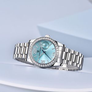 Reloj de Cuarzo para Mujer PAGANI DESIGN PD-1776, Correa de Acero Inoxidable, Bisel con Pedrería, Visualización de Fecha, Movimiento Analógico Japonés - Product Image 5