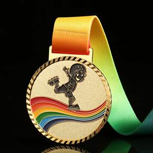 Medalla Deportiva Personalizada de Aleación de Zinc, Diseño Propio del Fabricante, en Oro, Plata o Bronce, con Cinta - Product Image 1