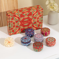 Coffret de 6 bougies parfumées BT, motifs arabes islamiques, bougies parfumées en pot, DIY, sans fumée, bougies romantiques pour couples, encens