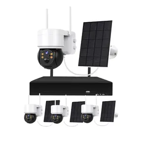 2MP 2ch 4ch 8ch solar powered outdoor wireless ip security camera system