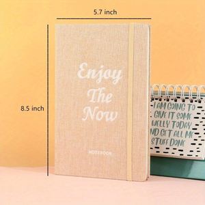 A5 100 GSM Thick Paper Linen Hardcover Lined <b>Journal</b> with Inspirational Design Dotted Binding Zhejiang China - Product Image 2