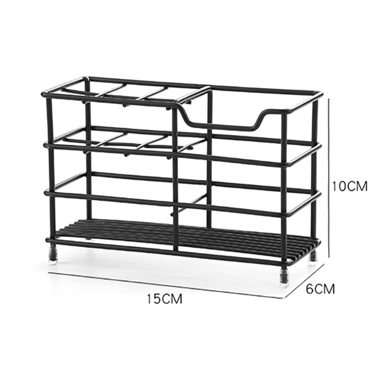 Noir 15Lx6Wx10H cm (Porte-brosses à dents à six compartiments avec pâte à dentifrice)
