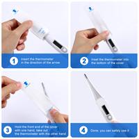 Lot de 100 protège-sondes jetables de qualité alimentaire pour thermomètre numérique - Gaine de protection pour lecture de la température orale, rectale et axillaire à usage domestique