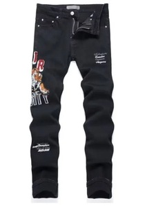 Jeans déchirés de créateur en gros pour homme – Coupe slim décontractée, automne-hiver-printemps, coupe droite, color block, éco-responsable - Product Image 4