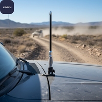 Antenne de voiture universelle Carfu 51 cm en acier inoxydable, antenne tout-terrain pour SUV et moto, installation facile sans perçage, AC-1184