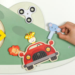 Jeu mural en bois Montessori Qiaike, labyrinthe de dinosaures pour la maternelle, jeu de fléchettes, panneau d'activités, tableau d'activités, jouet éducatif pour les enfants de 4 à 6 ans - Product Image 4