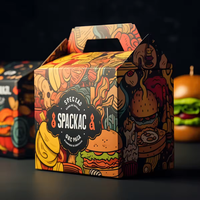 Boîtes d'emballage rapides pour poulet frit, frites, en papier kraft jetable, emballages alimentaires personnalisés en papier kraft