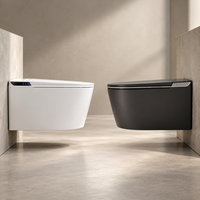 Nouveau style de toilettes intelligentes murales en céramique avec siège chauffant, séchoir à air chaud instantané, thermostatique, pour villas de luxe, équipement sanitaire