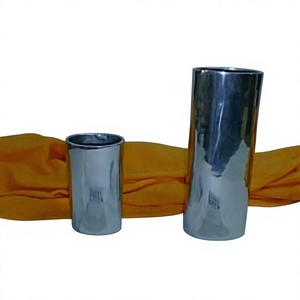 Ensemble de vases à fleurs pour le Nouvel An chinois, 2 pièces, en fonte/cuivre/laiton, modernes, résistants à la rouille, centre de table, grand et petit, argentés - Product Image 1