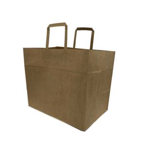 Sac en papier kraft personnalisé avec logo, avec poignées plates/torsadées en option, pour la promotion alimentaire/des produits d'épicerie - Product Image 3