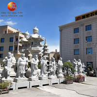Contes populaires, les huit immortels traversant la mer, sculptures de figures taoïstes chinoises anciennes, sculpture en pierre, grande sculpture de Bouddha