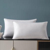 Oreillers en duvet de plumes d'oie 100% coton blanc de qualité hôtelière, taille standard, écologiques, lavables, doux et moelleux pour le cou