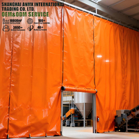 Rideau anti-feu industriel en fibre de verre enduit de PVC, tissu ignifuge 30-300 ℃   Tissu de séparation résistant à la chaleur pour atelier