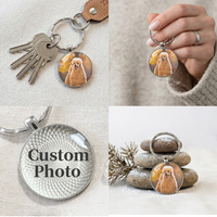 Porte-clés métallique miniature personnalisable, simple face, pour couples ou boîtes cadeaux pour chats et chiens avec accessoires