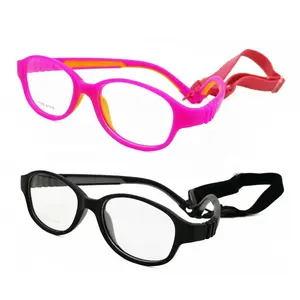 Hohe klassische zweifarbige TR90 Ellipse Brille Rahmen flexible scharnier lose Schläfe mit elastisch verstellbarer Schnur für Kinder 302