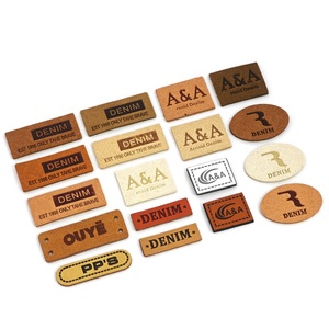 Custom logo PU leather logo patch PU Leather Tag Patch Embossed Leather <b>Labels</b> for Garment PU Leather Material - Product Image 2