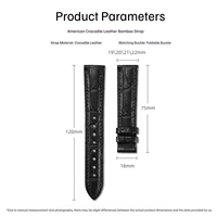 Nouveau bracelet de montre de luxe en cuir d'alligator avec fermoir, doublure en cuir de vachette, bracelet en cuir véritable de haute qualité pour affaires