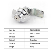 Loquet à compression en alliage de zinc à manivelle en T à quart de tour pour armoire électrique industrielle et équipement de panneau