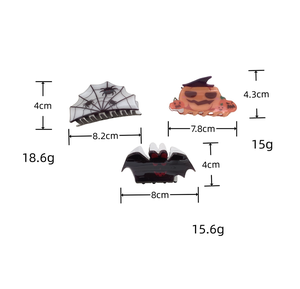 Liwu New Halloween Spider Heart Pumpkin tóc phụ kiện ma nhỏ sọ trang trí Acrylic tóc clip cho sử dụng hàng ngày - Product Image 2