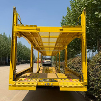 Semi-remorque porte-voitures vérifiée à 2 essieux, remorque porte-voitures à double pont pour 6 à 10 véhicules, remorque de transport automobile pour SUV et véhicules lourds