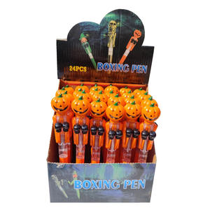 Stylos gel <span class=keywords><strong>3D</strong></span> personnalisés mignons tête de squelette citrouille d'Halloween pour enfants stylet stylo à bille promotionnel - Product Image 1