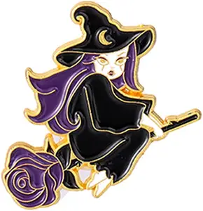 Hat Bag Clothes Fine Jewelry Halloween Decoration Custom Lapel Pins Metal Pin Witches Halloween Enamel Pin