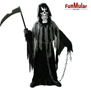 Costume funmolar Grim Reaper per bambini Dark Knight Reaper Phantom Costume per Halloween Dress Up